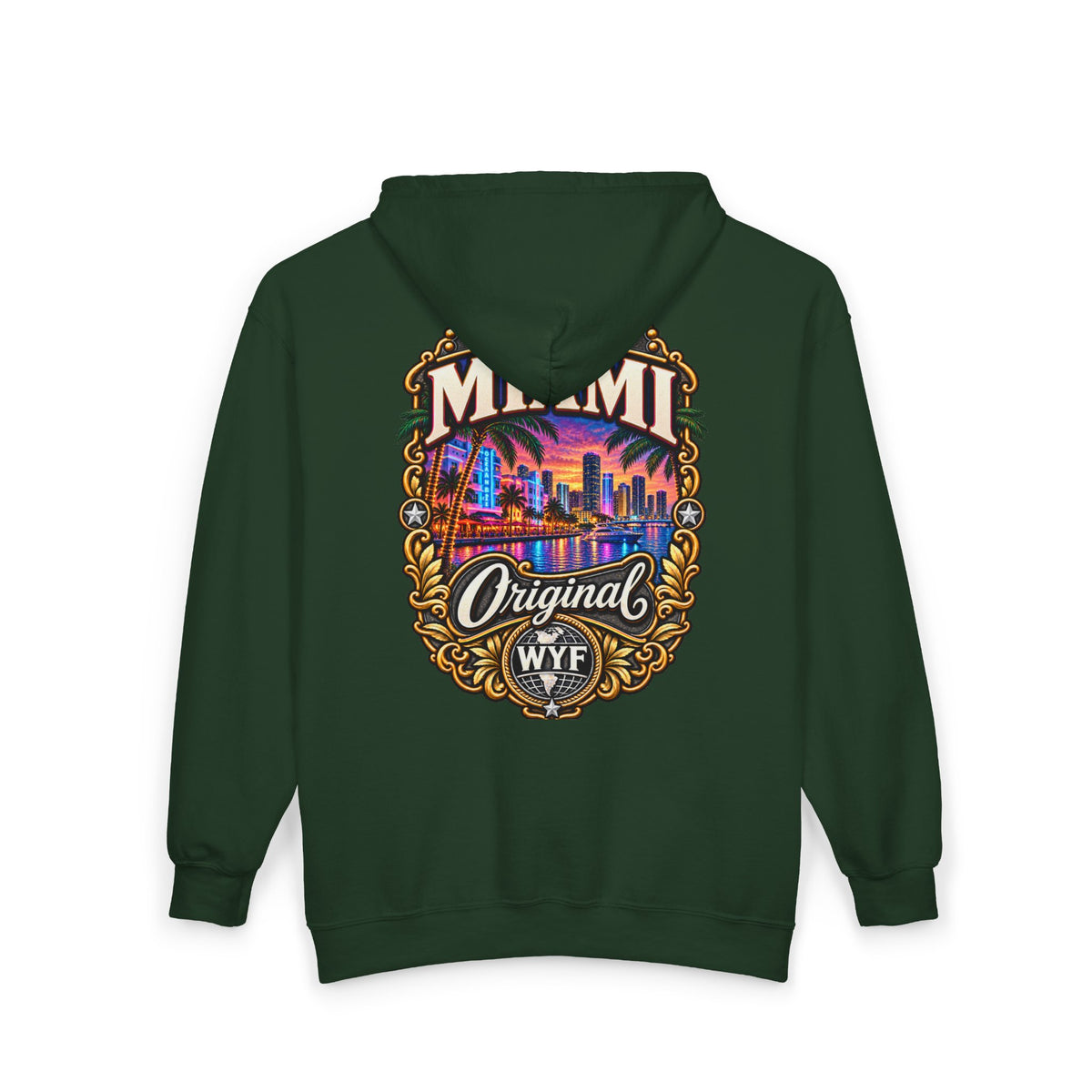 WYF Miami Full-Zip Hoodie | Miami Souvenir & Where You From Streetwear