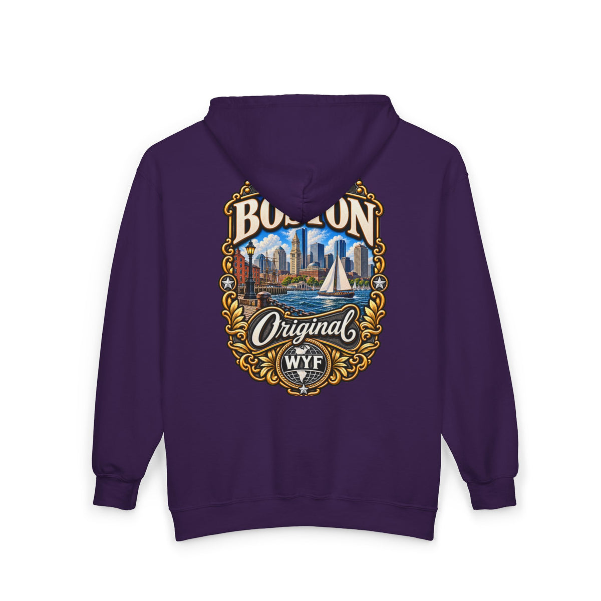 WYF Boston Full-Zip Hoodie | Boston Souvenir & Where You From Streetwear