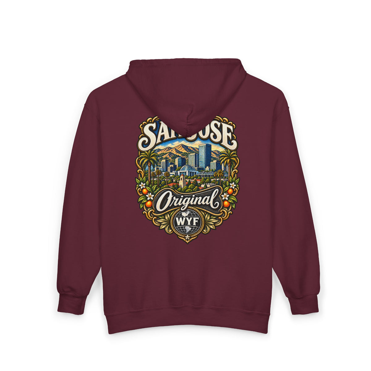 WYF San Jose Full-Zip Hoodie | San Jose Souvenir & Where You From Streetwear
