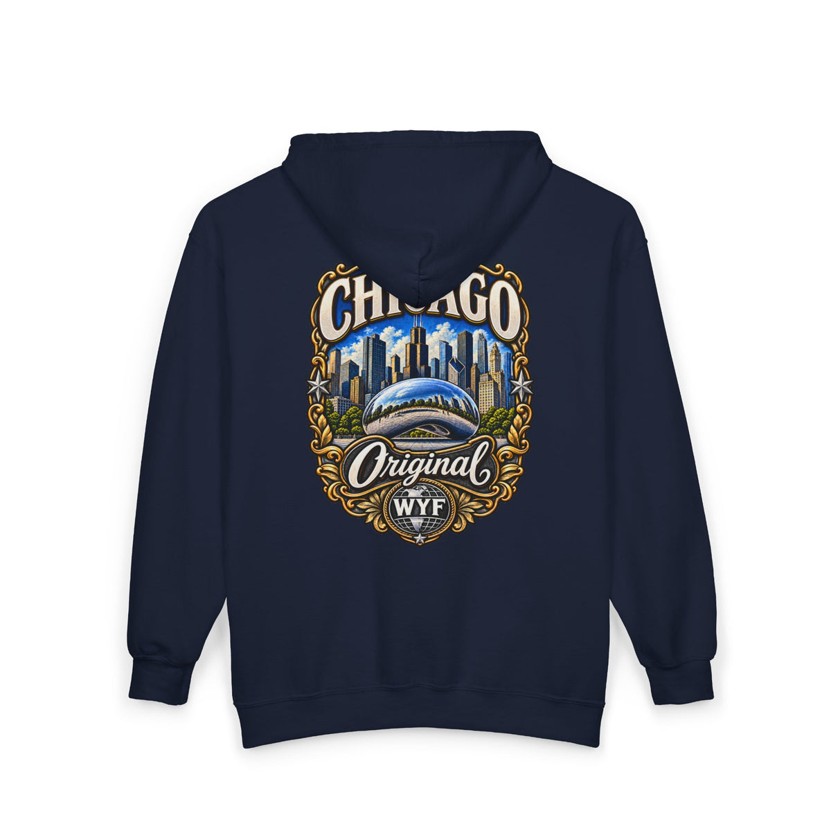 WYF Chicago Full-Zip Hoodie | Chicago Souvenir & Where You From Streetwear