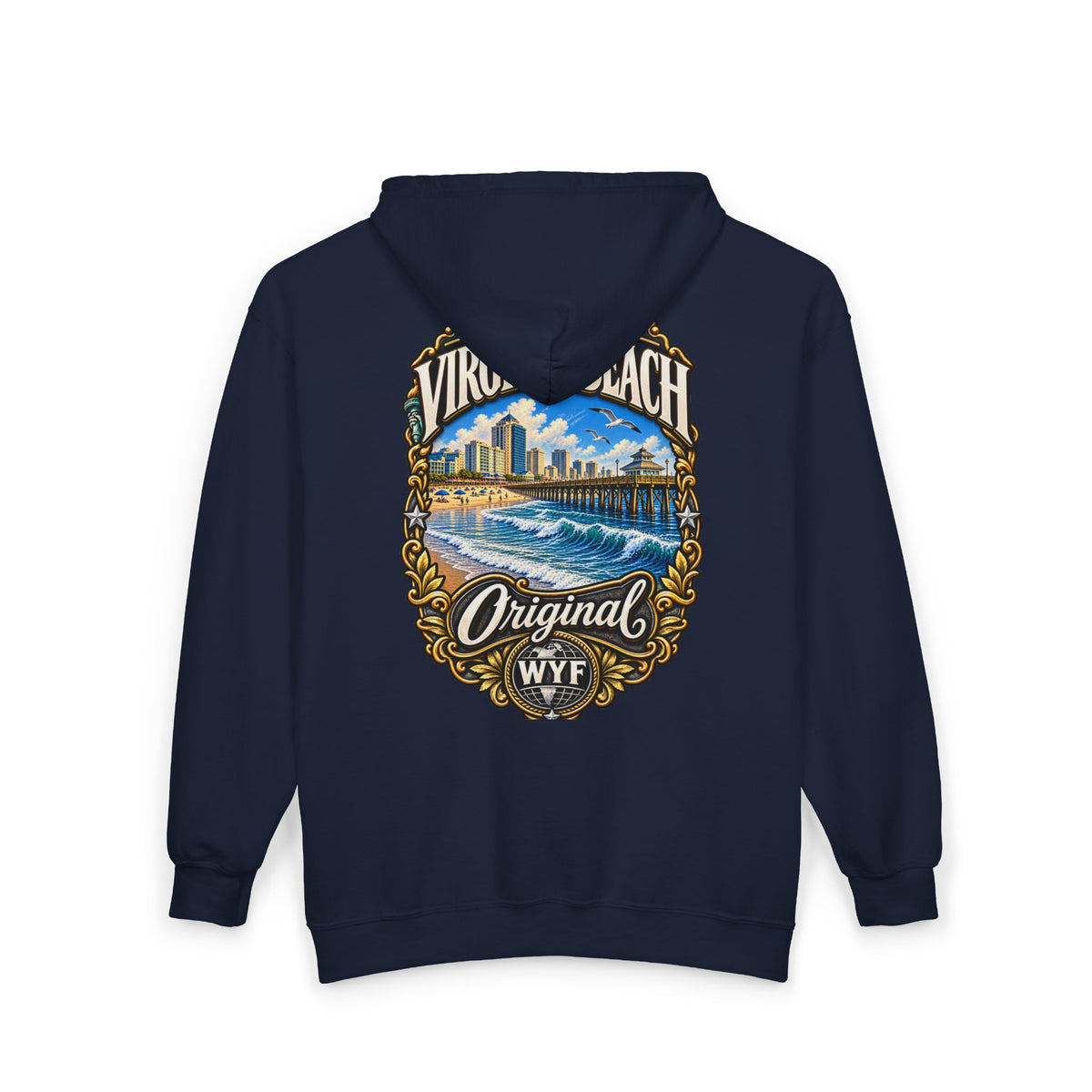 WYF Virginia Beach Full-Zip Hoodie | Virginia Beach Souvenir & Where You From Streetwear