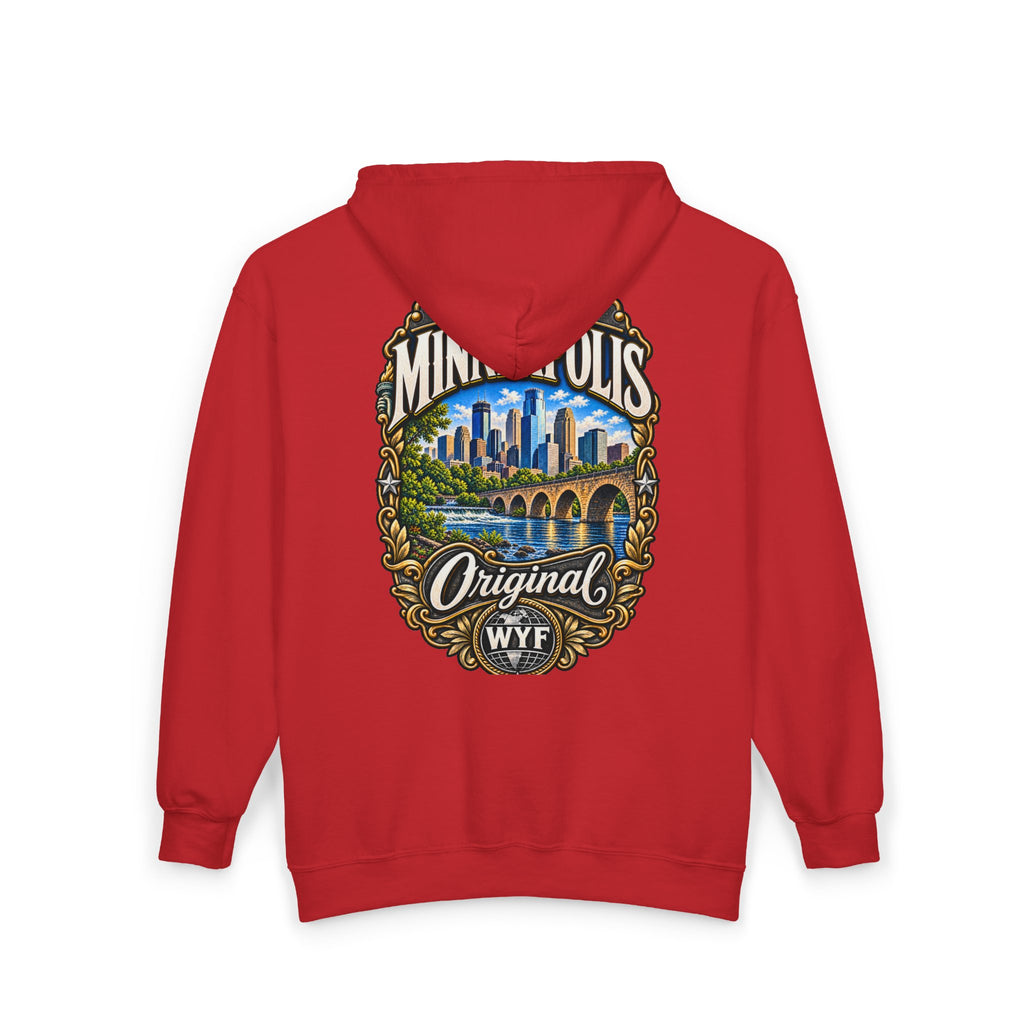WYF Minneapolis Full-Zip Hoodie | Minneapolis Souvenir & Where You From Streetwear