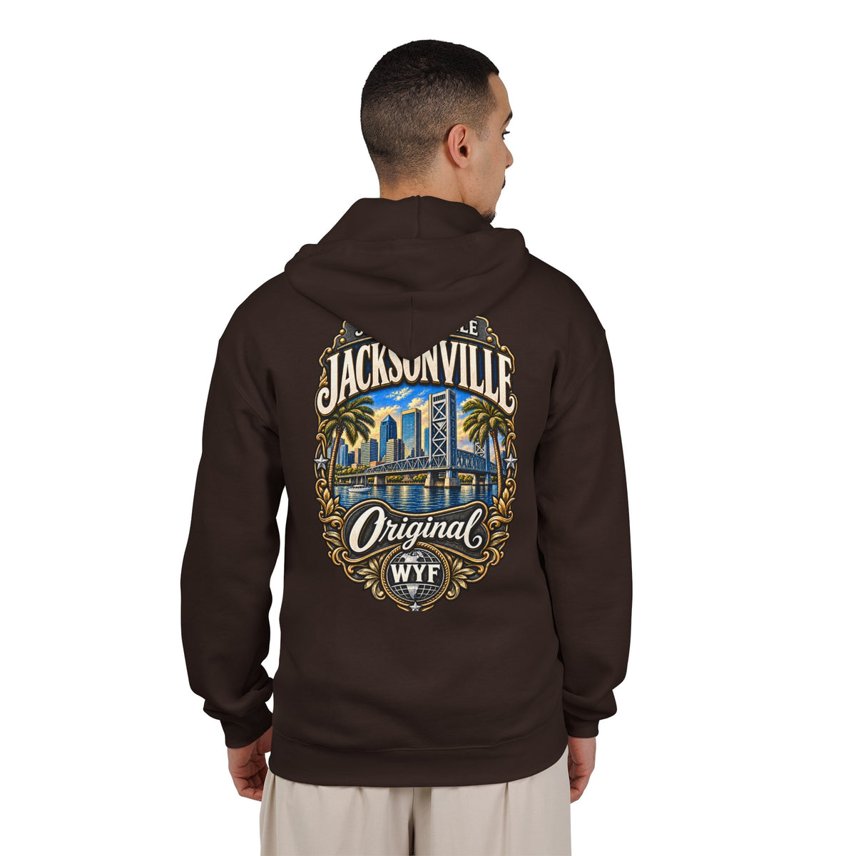 WYF Jacksonville Full-Zip Hoodie | Jacksonville Souvenir & Where You From Streetwear