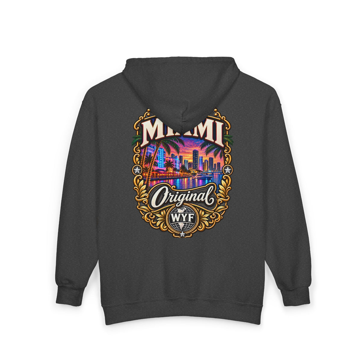 WYF Miami Full-Zip Hoodie | Miami Souvenir & Where You From Streetwear
