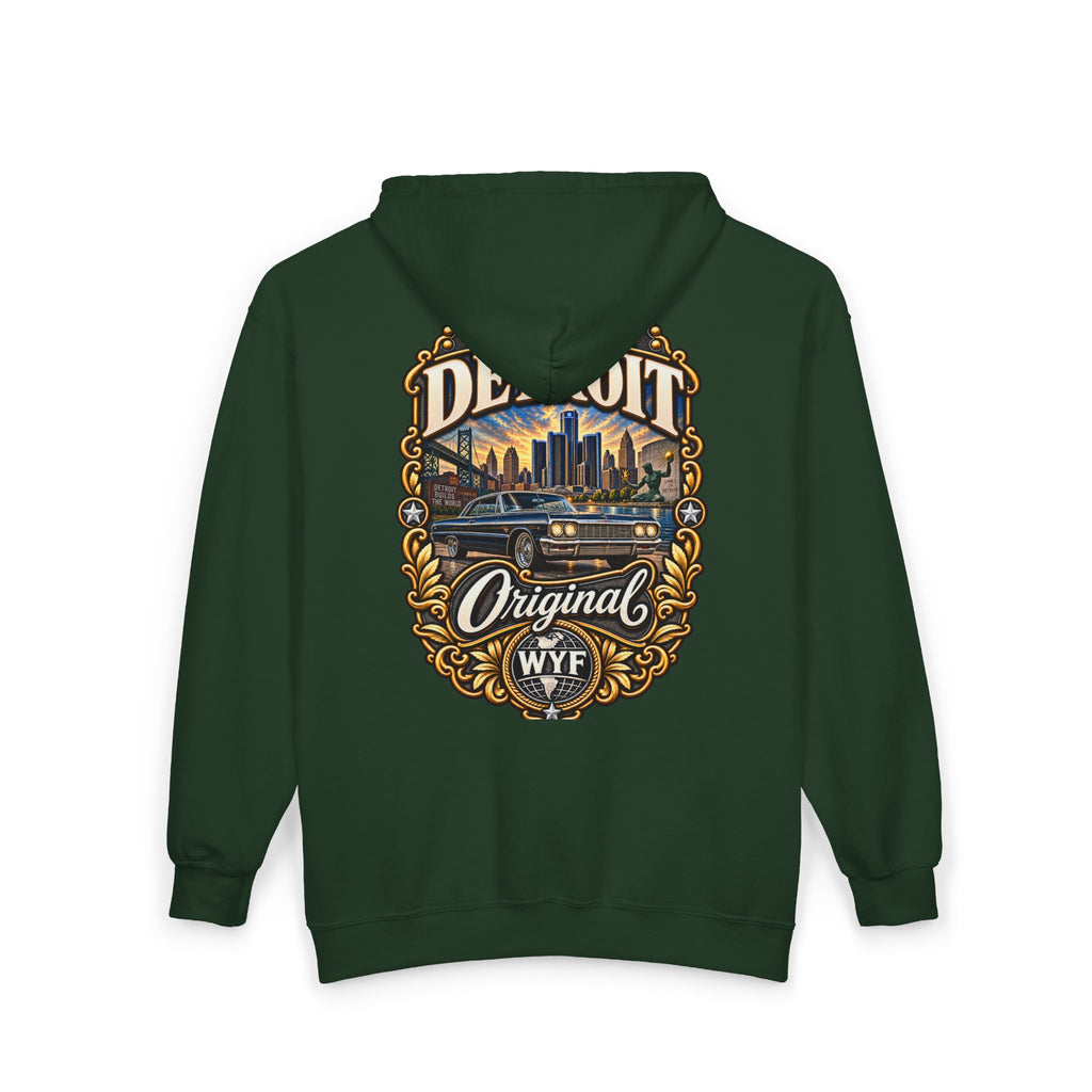 WYF Detroit Full-Zip Hoodie | Detroit Souvenir & Where You From Streetwear