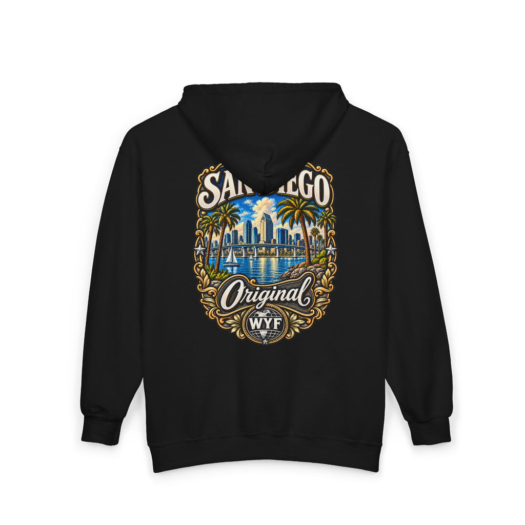 WYF San Diego Full-Zip Hoodie | San Diego Souvenir & Where You From Streetwear