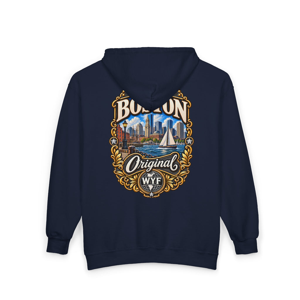 WYF Boston Full-Zip Hoodie | Boston Souvenir & Where You From Streetwear
