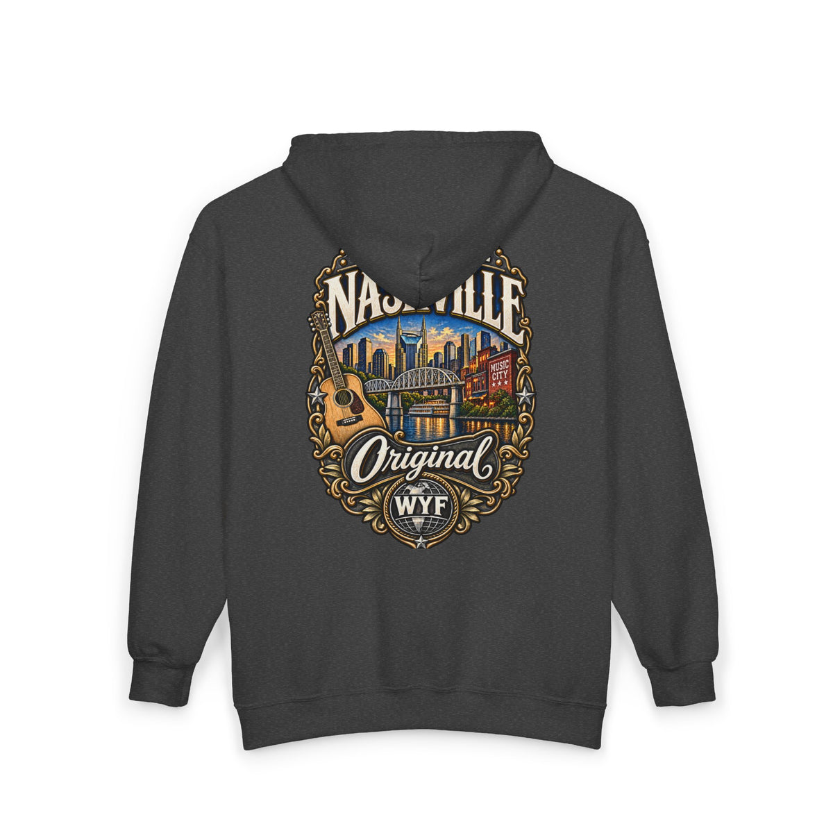 WYF Nashville Full-Zip Hoodie | Nashville Souvenir & Where You From Streetwear