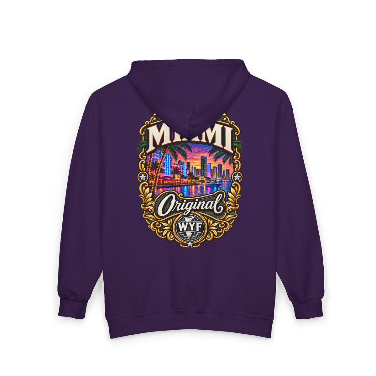 WYF Miami Full-Zip Hoodie | Miami Souvenir & Where You From Streetwear