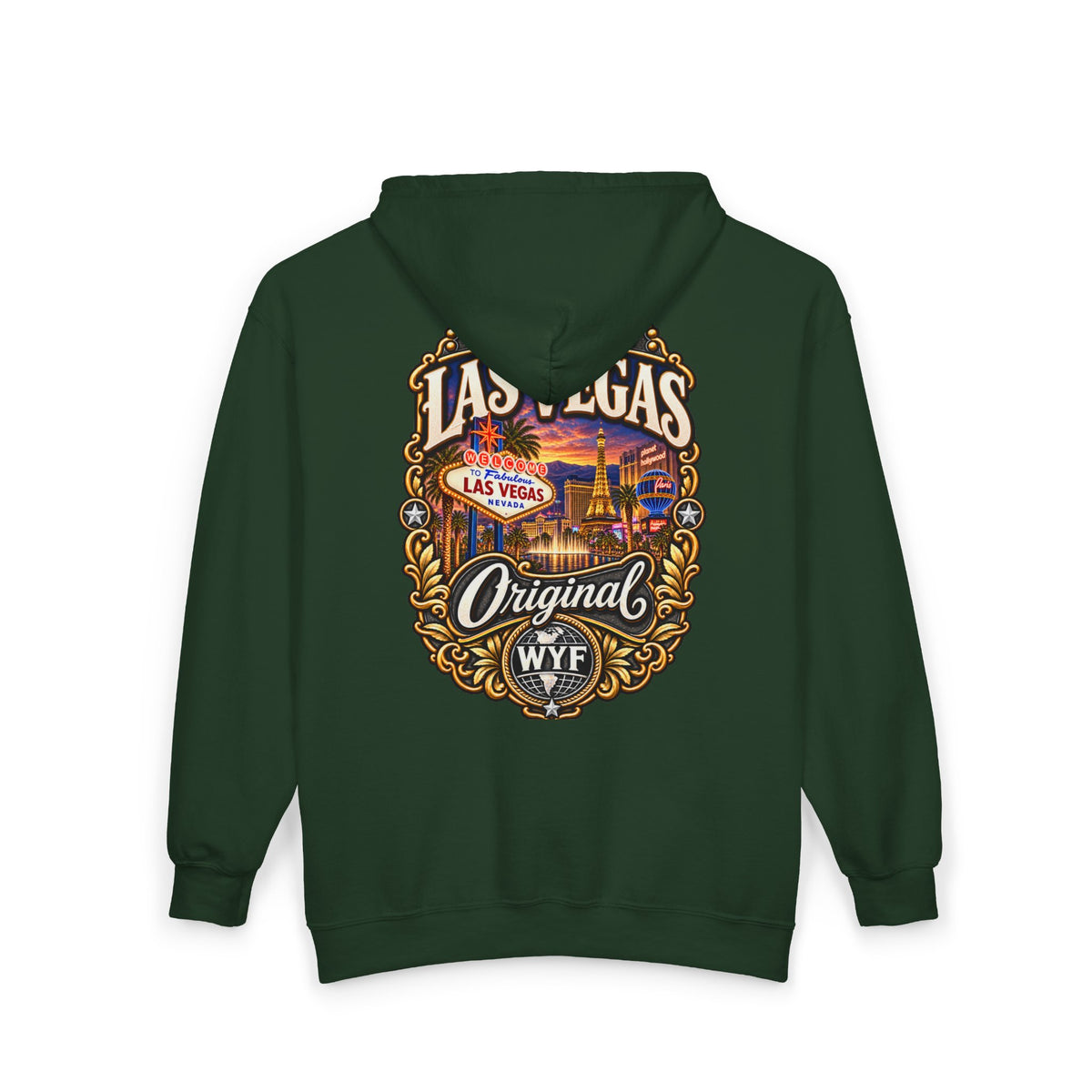 WYF Las Vegas Full-Zip Hoodie | Las Vegas Souvenir & Where You From Streetwear