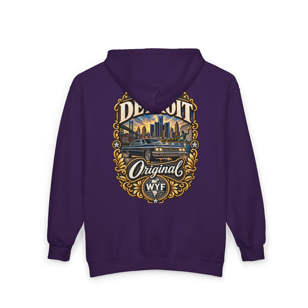 WYF Detroit Full-Zip Hoodie | Detroit Souvenir & Where You From Streetwear