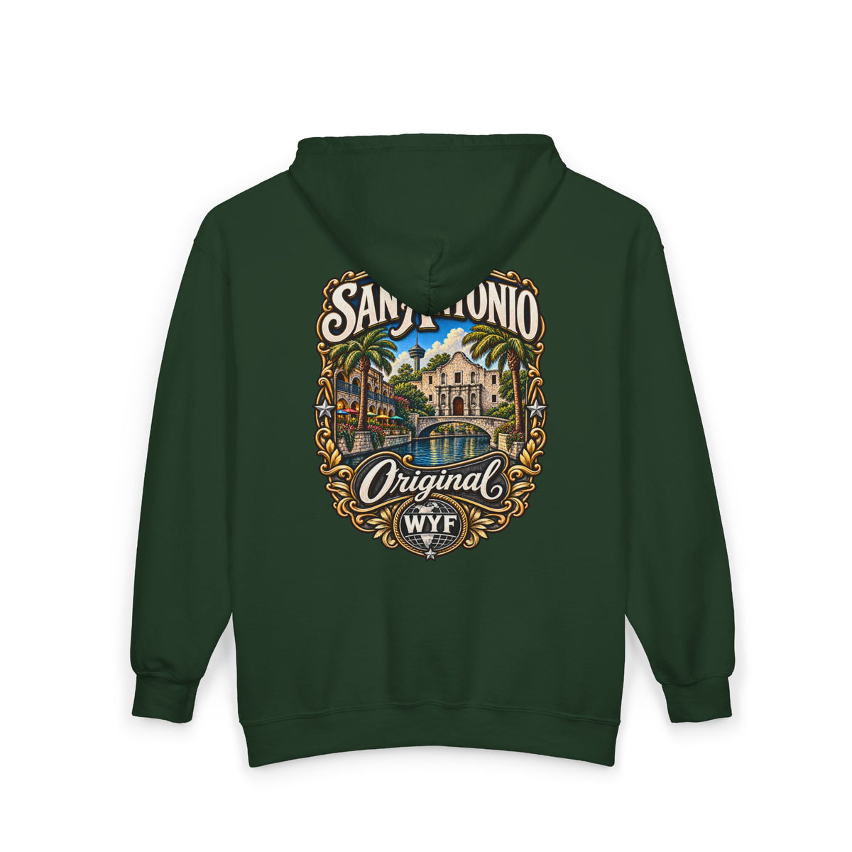 WYF San Antonio Full-Zip Hoodie | San Antonio Souvenir & Where You From Streetwear