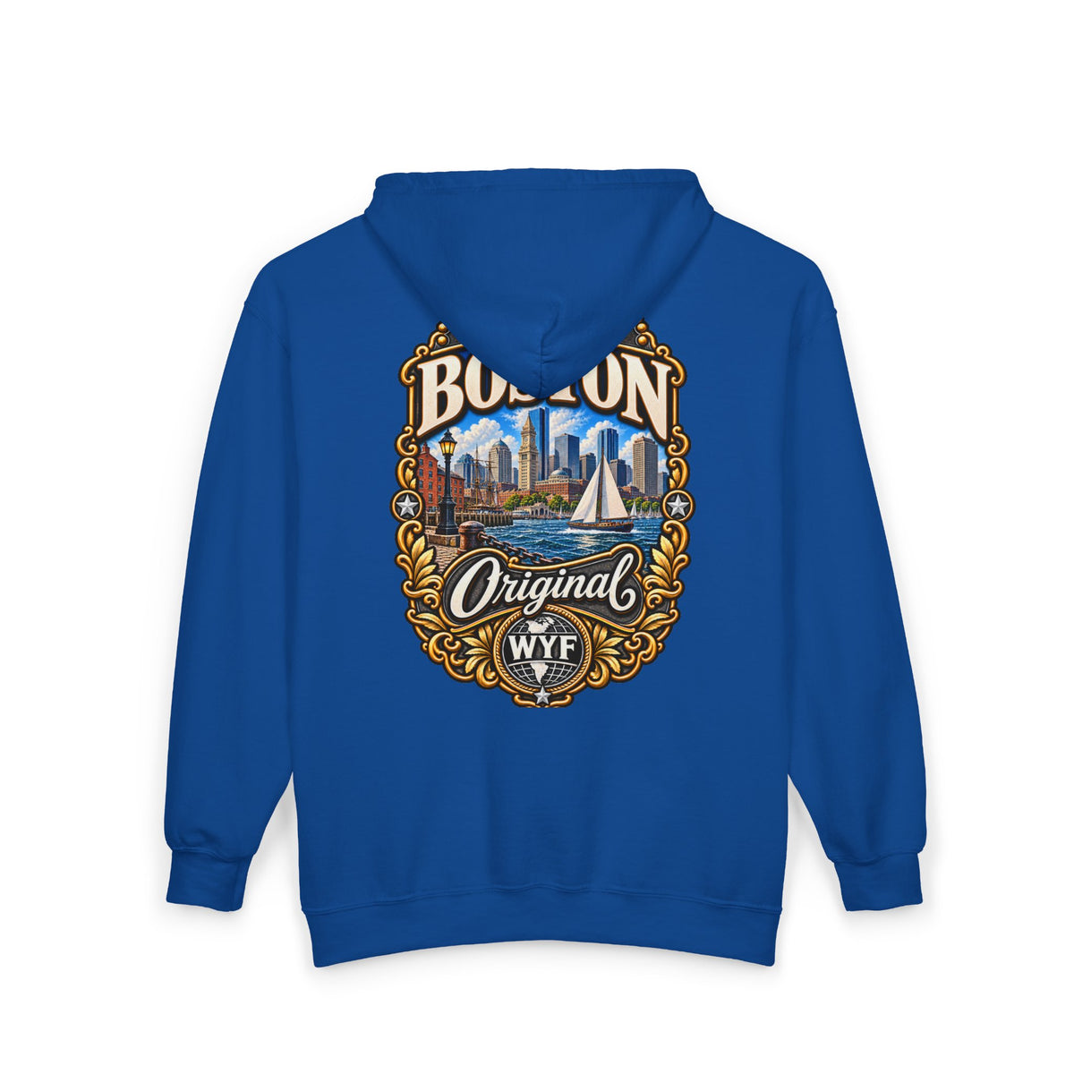 WYF Boston Full-Zip Hoodie | Boston Souvenir & Where You From Streetwear