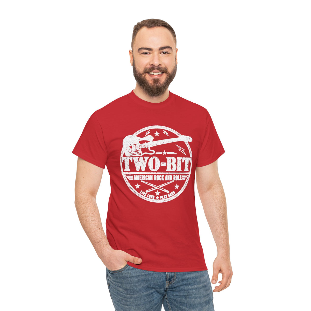 Two-Bit American Rock T-Shirt — Vintage Guitar Band Tee