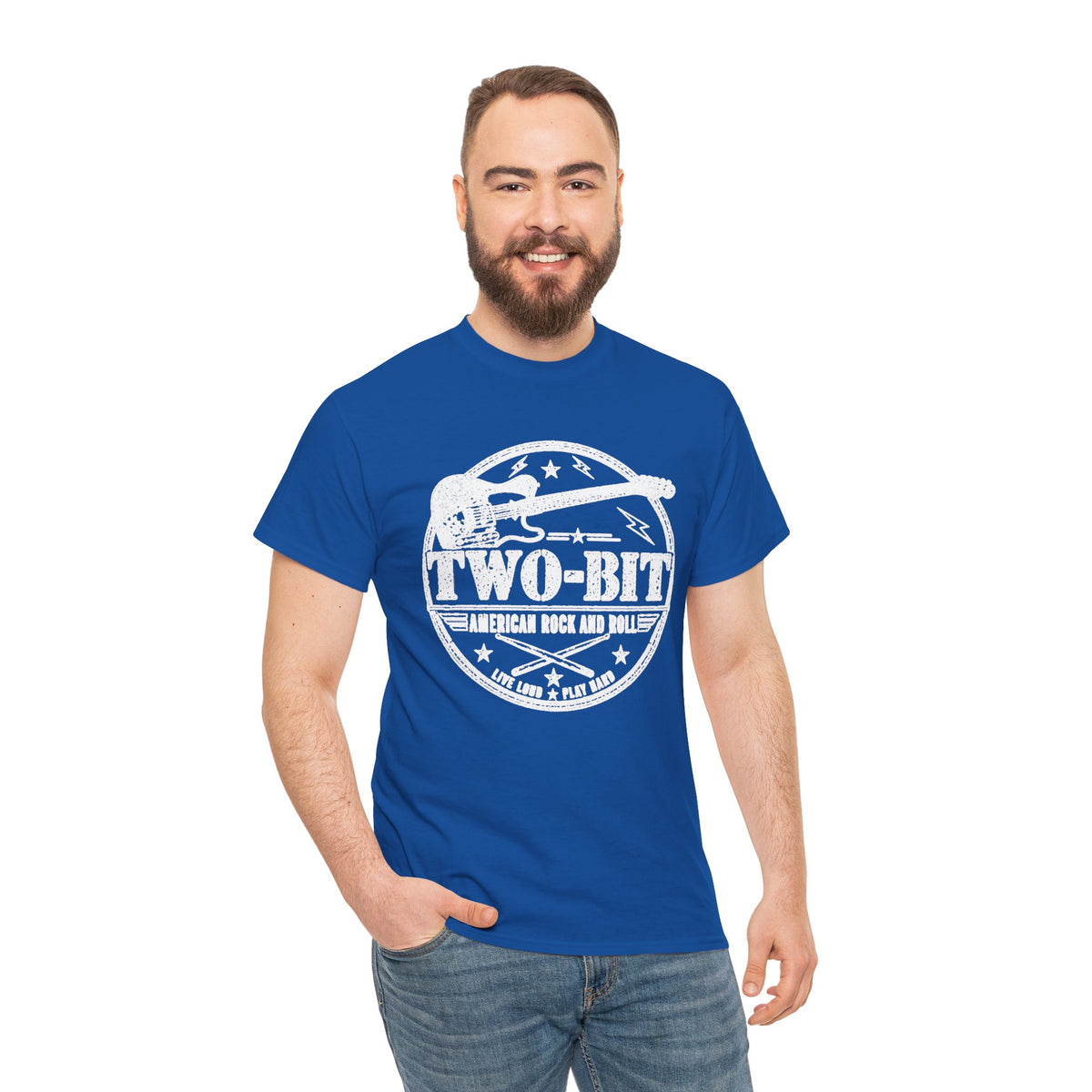 Two-Bit American Rock T-Shirt — Vintage Guitar Band Tee