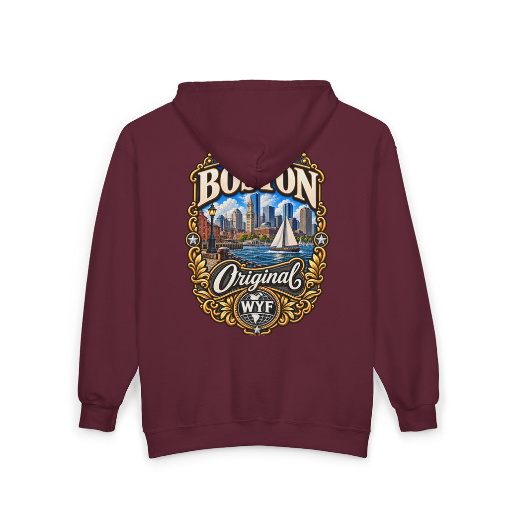 WYF Boston Full-Zip Hoodie | Boston Souvenir & Where You From Streetwear