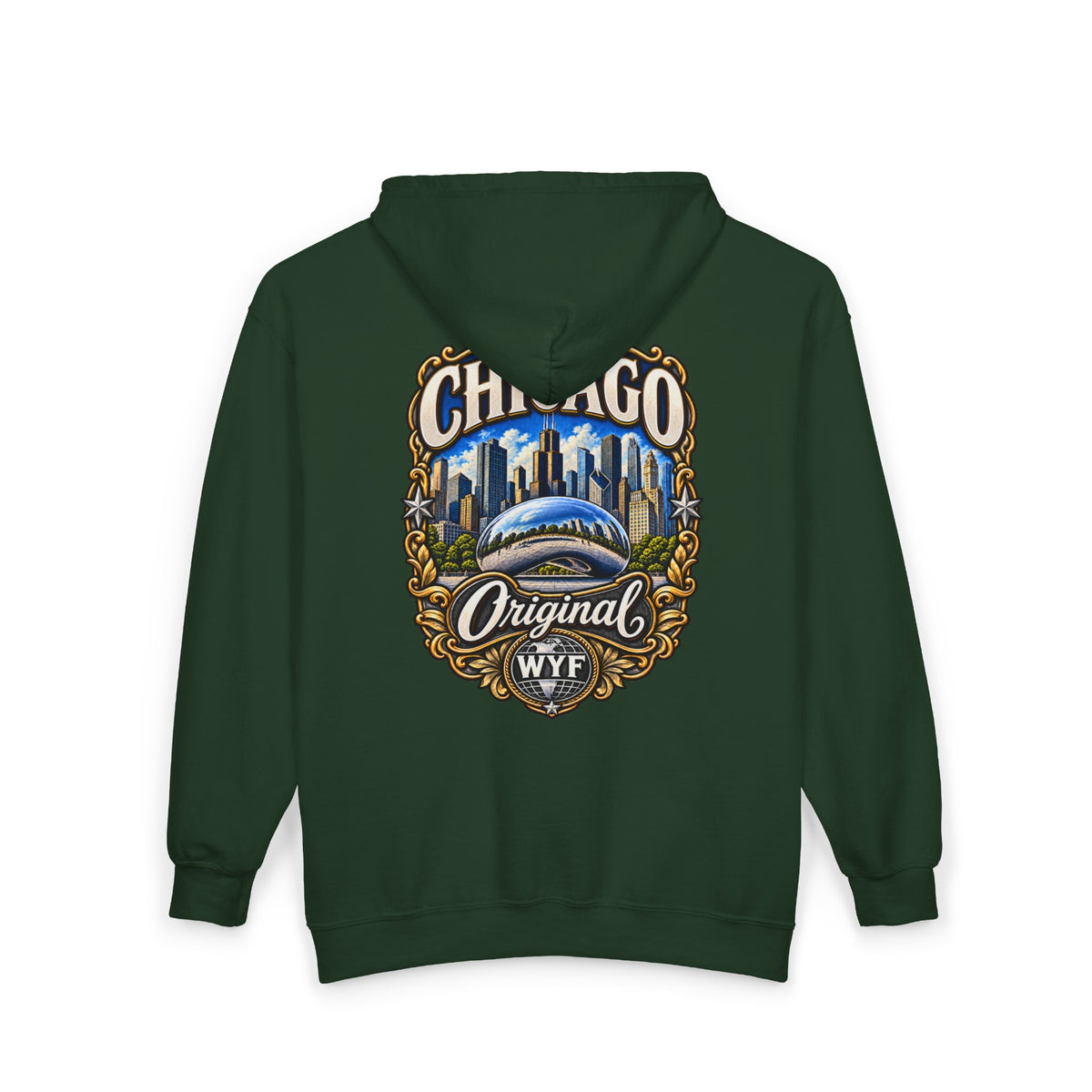 WYF Chicago Full-Zip Hoodie | Chicago Souvenir & Where You From Streetwear