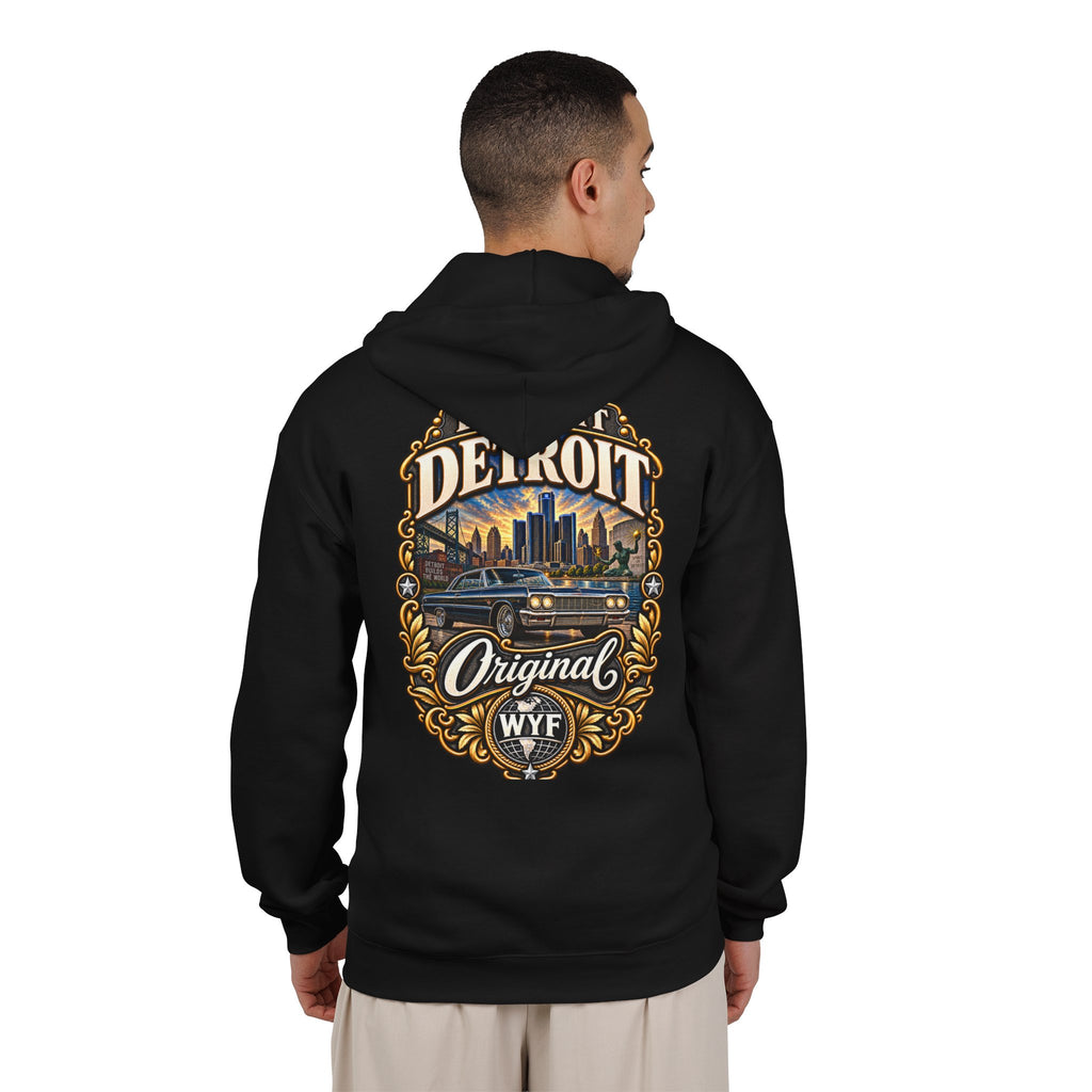 WYF Detroit Full-Zip Hoodie | Detroit Souvenir & Where You From Streetwear