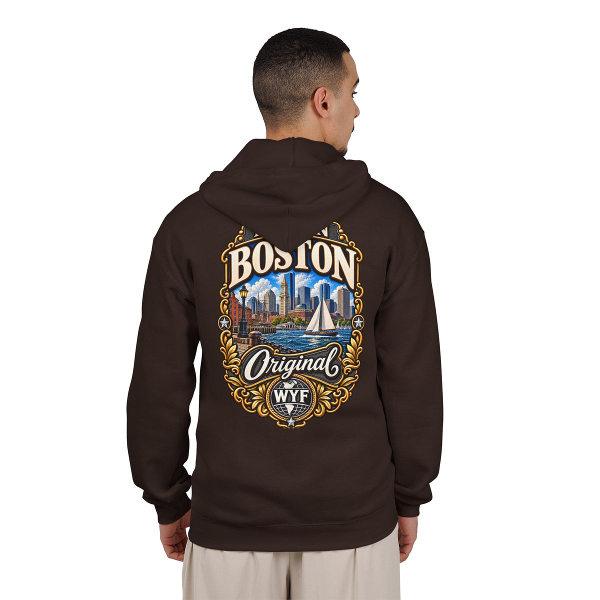 WYF Boston Full-Zip Hoodie | Boston Souvenir & Where You From Streetwear