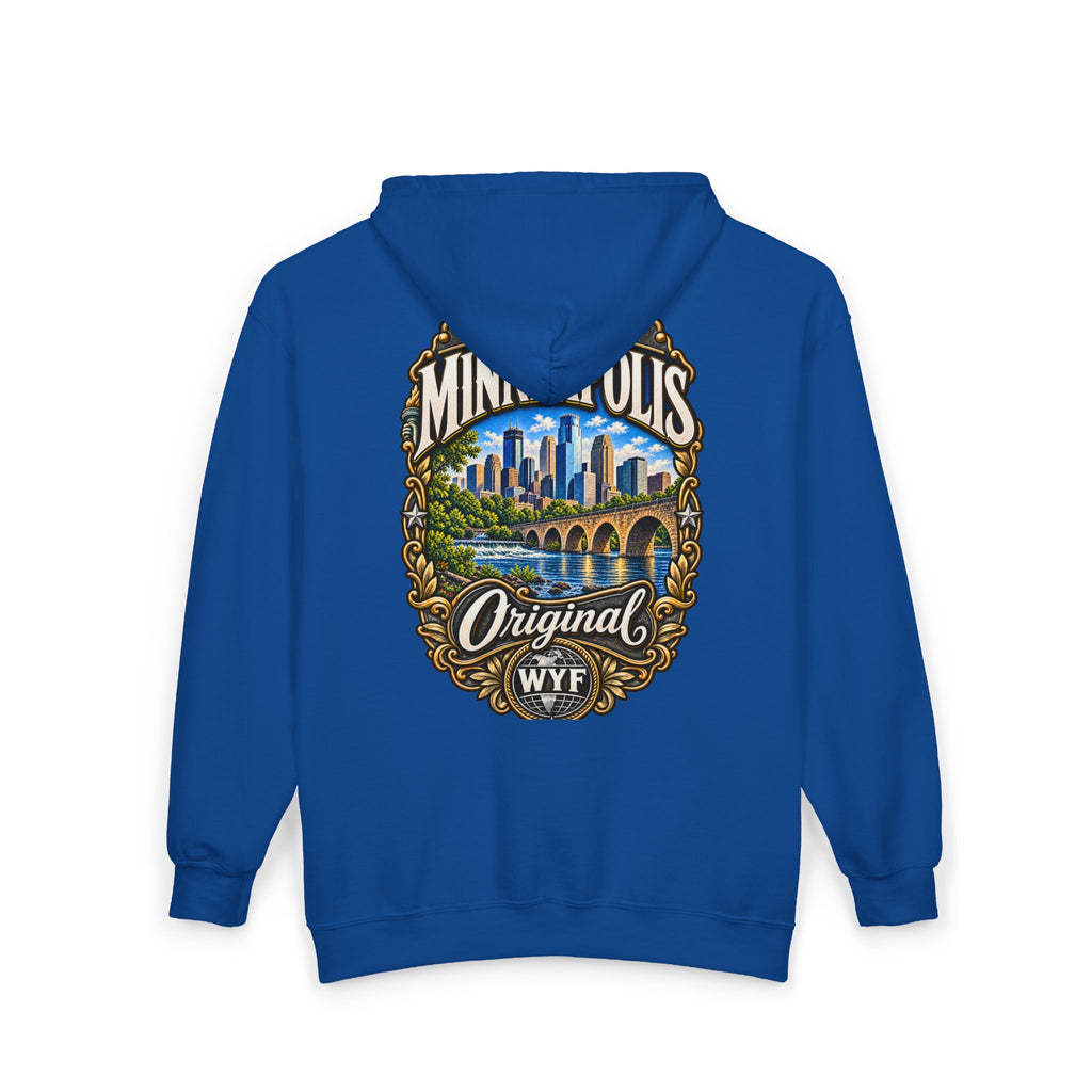 WYF Minneapolis Full-Zip Hoodie | Minneapolis Souvenir & Where You From Streetwear