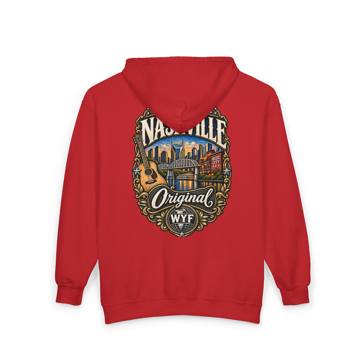 WYF Nashville Full-Zip Hoodie | Nashville Souvenir & Where You From Streetwear