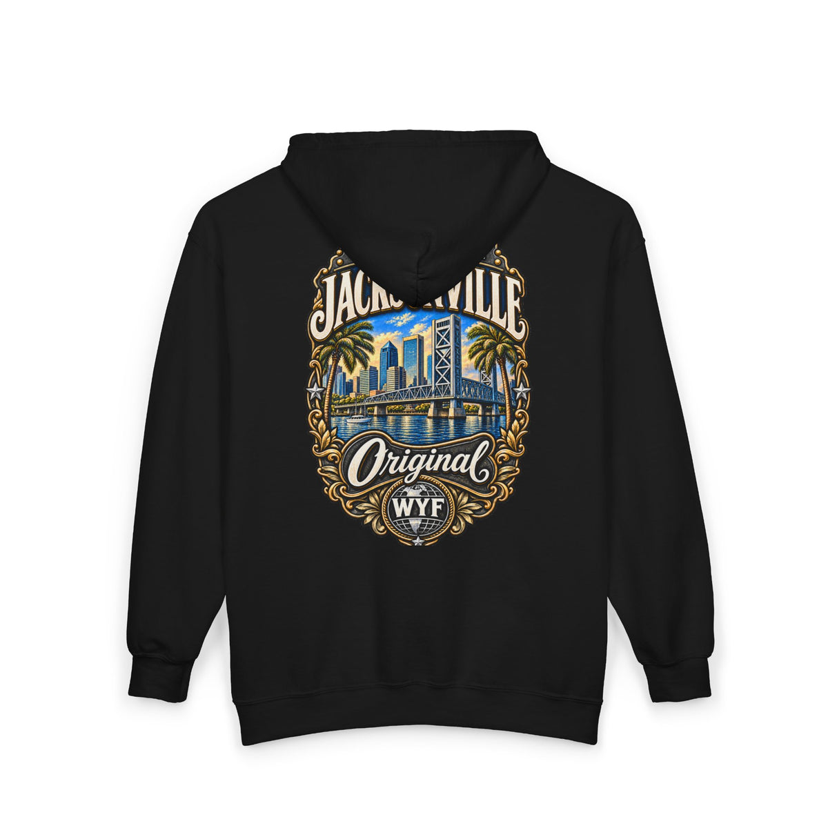 WYF Jacksonville Full-Zip Hoodie | Jacksonville Souvenir & Where You From Streetwear