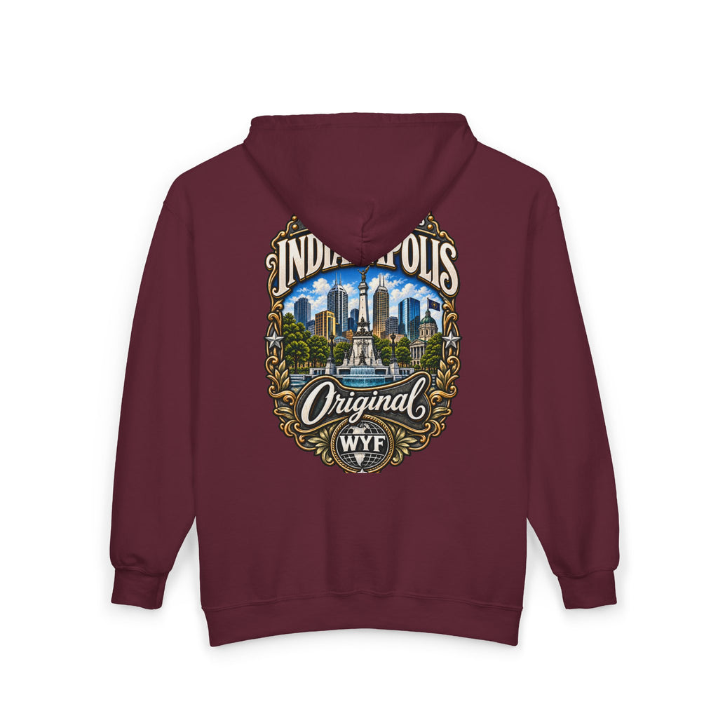 WYF Indianapolis Full-Zip Hoodie | Indianapolis Souvenir & Where You From Streetwear