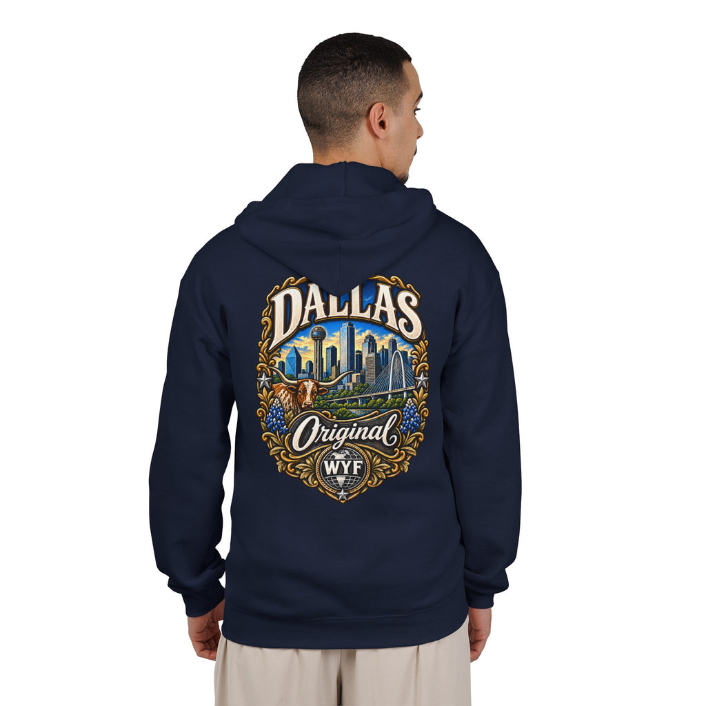 WYF Dallas Full-Zip Hoodie | Dallas Souvenir & Where You From Streetwear