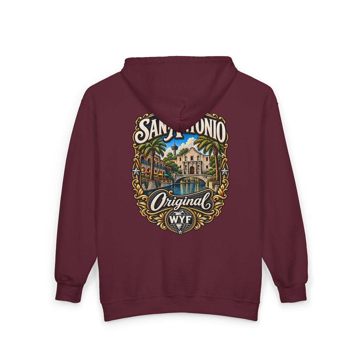 WYF San Antonio Full-Zip Hoodie | San Antonio Souvenir & Where You From Streetwear