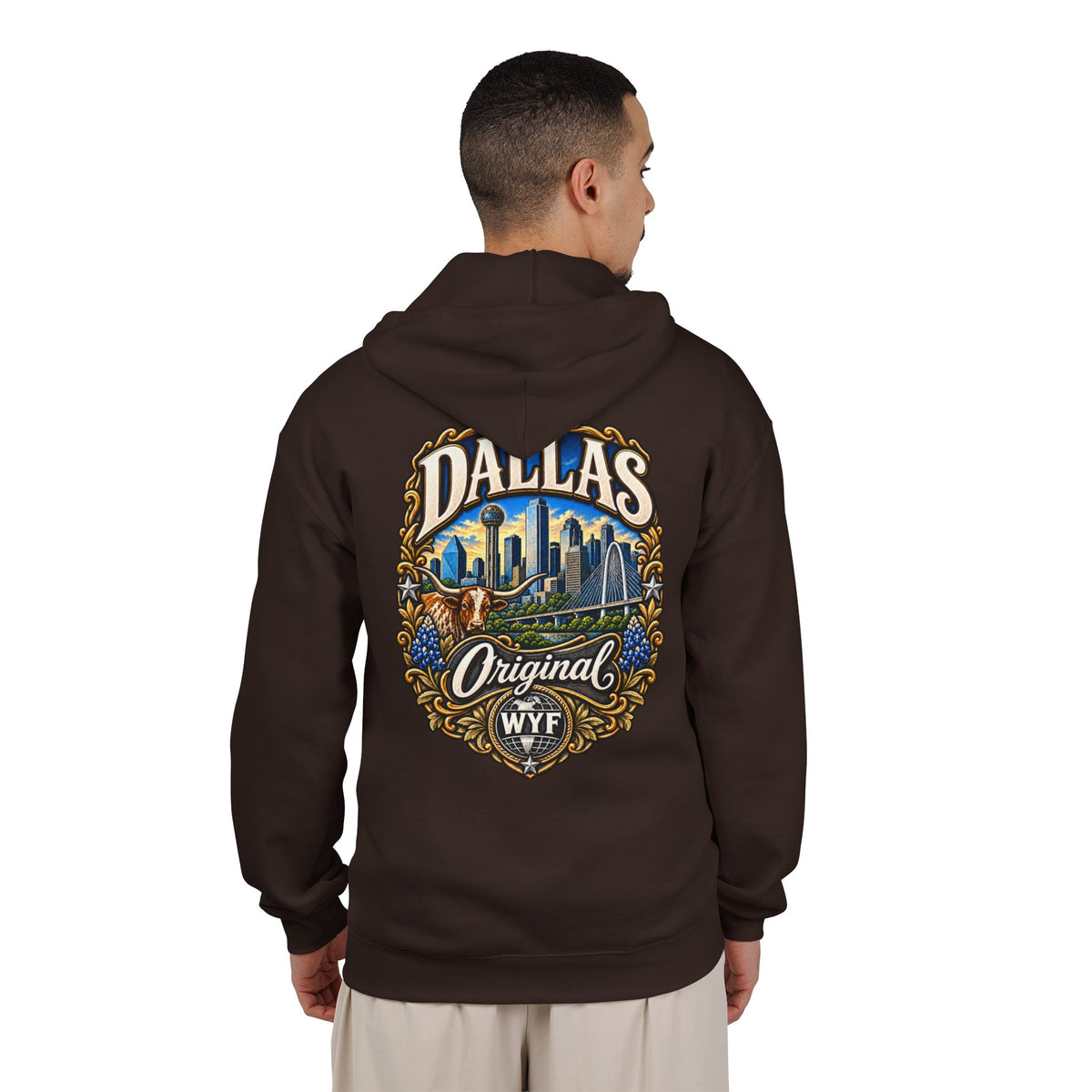 WYF Dallas Full-Zip Hoodie | Dallas Souvenir & Where You From Streetwear
