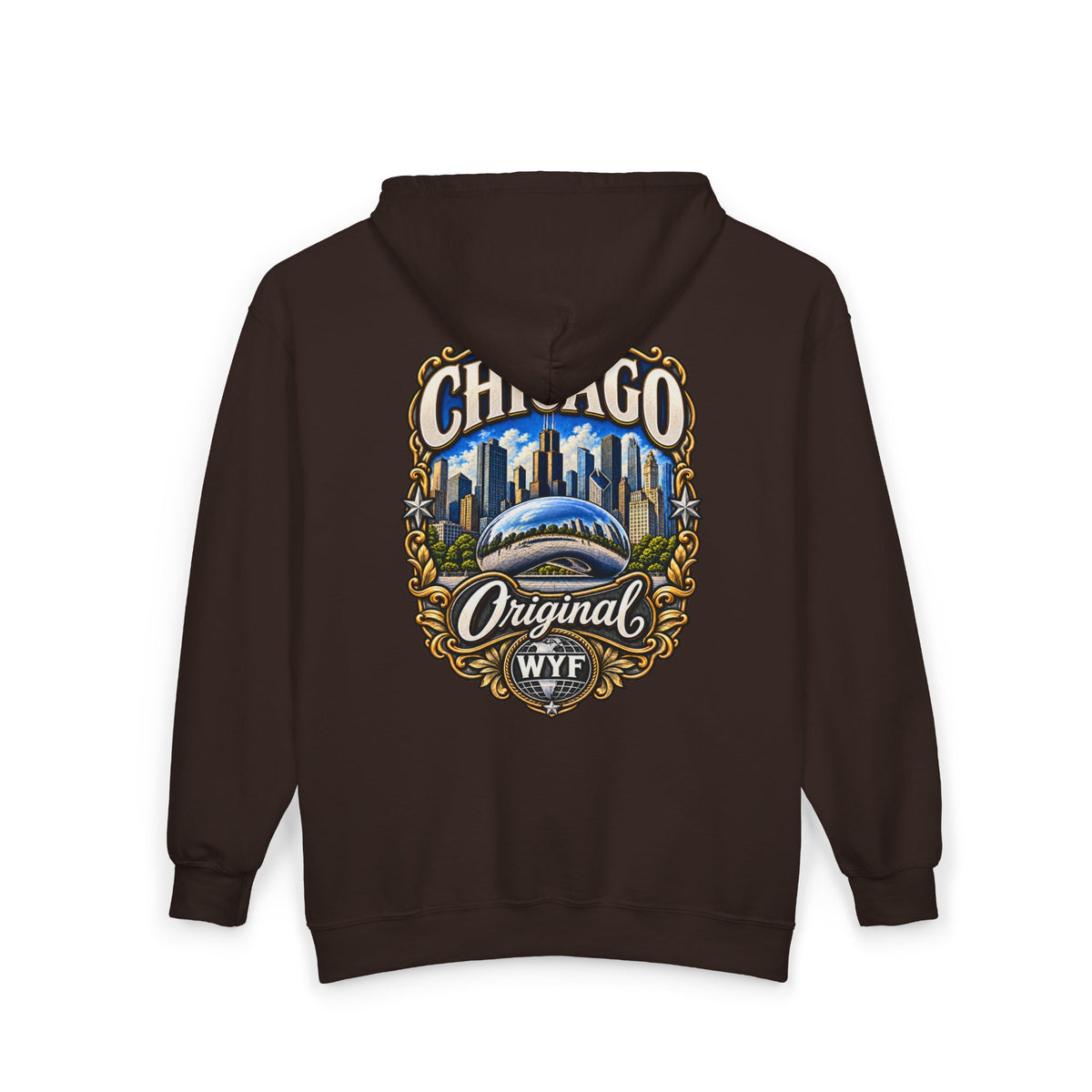 WYF Chicago Full-Zip Hoodie | Chicago Souvenir & Where You From Streetwear