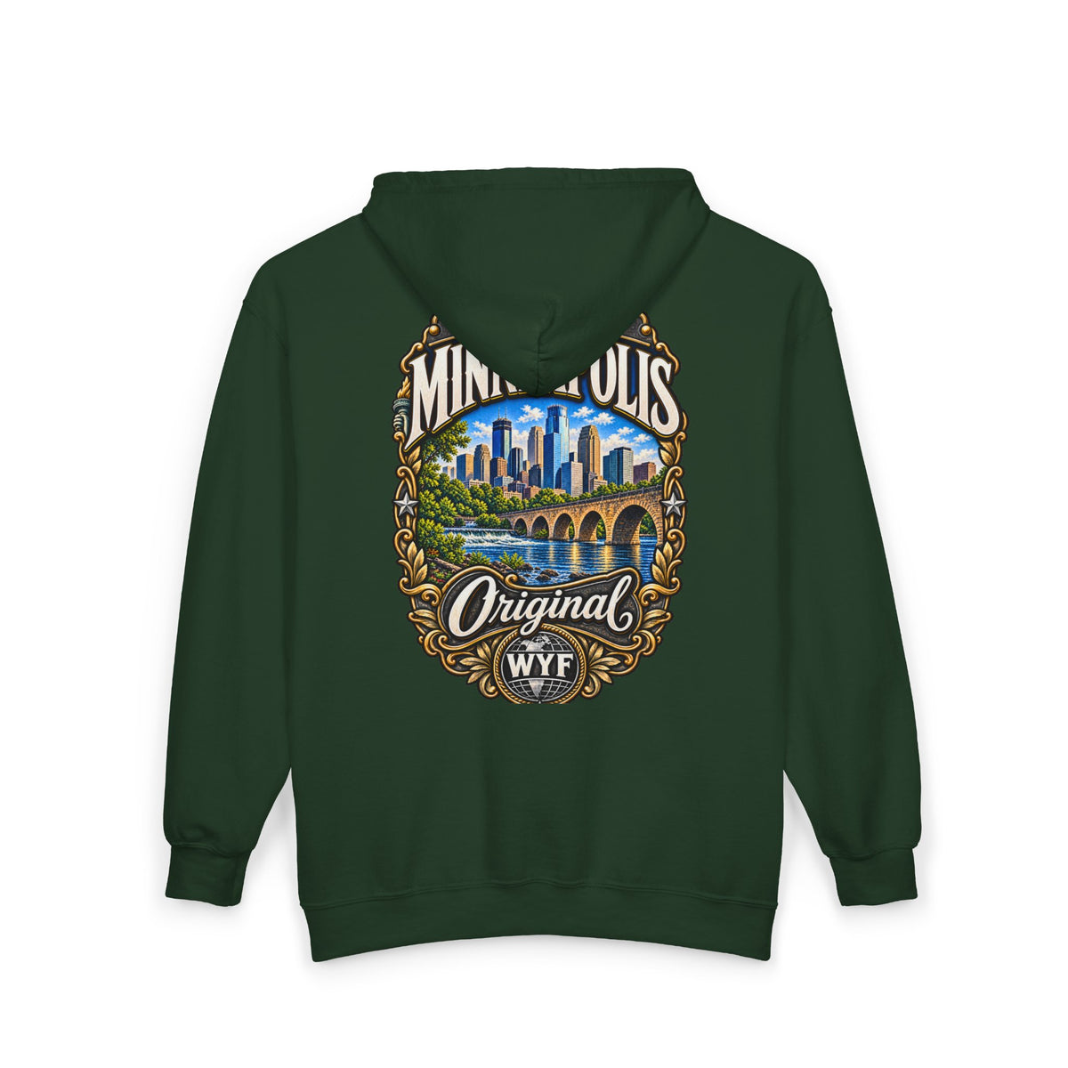 WYF Minneapolis Full-Zip Hoodie | Minneapolis Souvenir & Where You From Streetwear