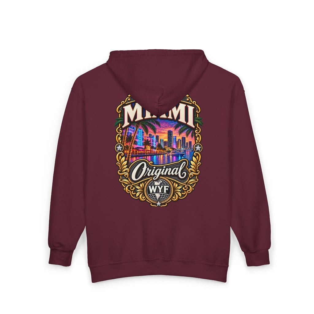 WYF Miami Full-Zip Hoodie | Miami Souvenir & Where You From Streetwear