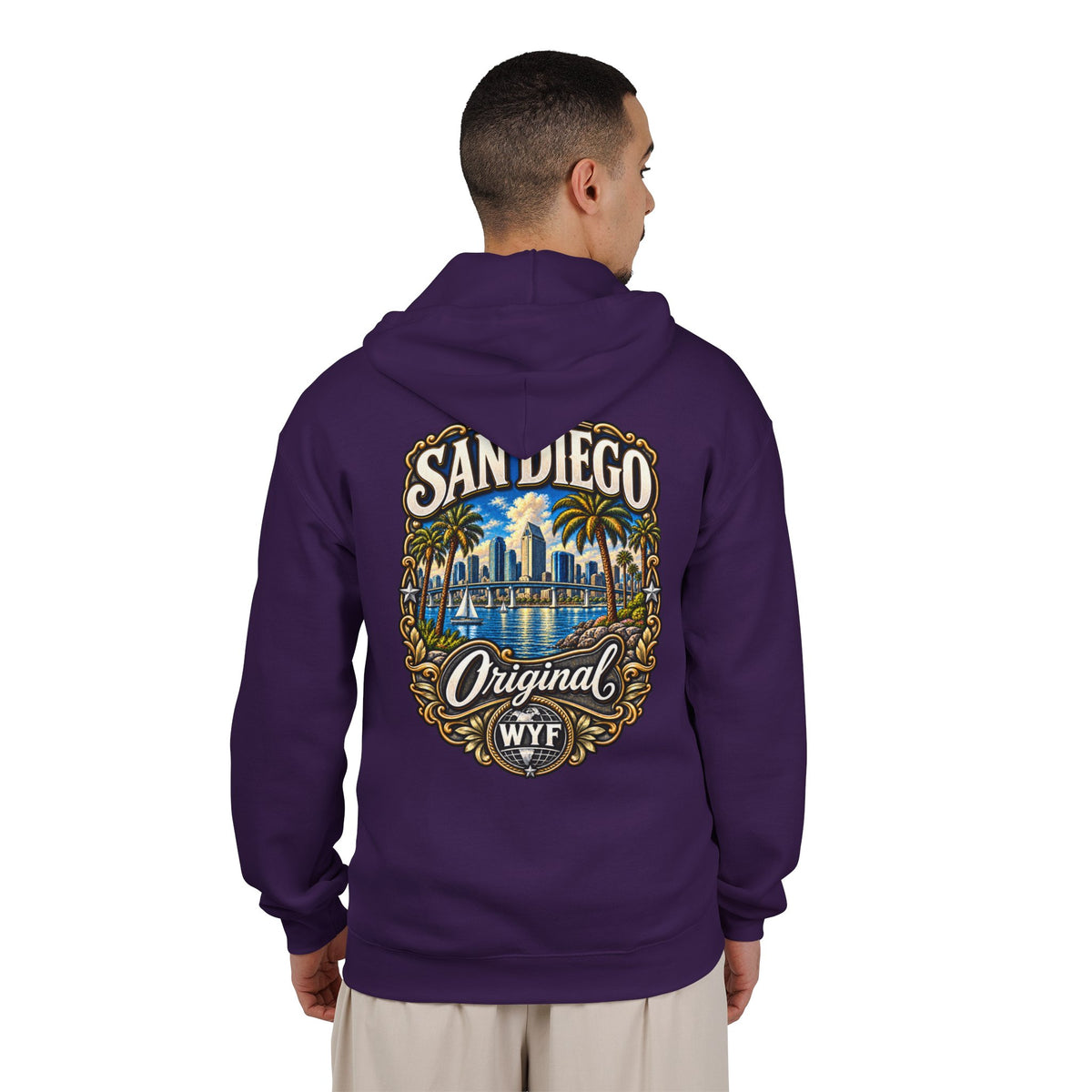 WYF San Diego Full-Zip Hoodie | San Diego Souvenir & Where You From Streetwear