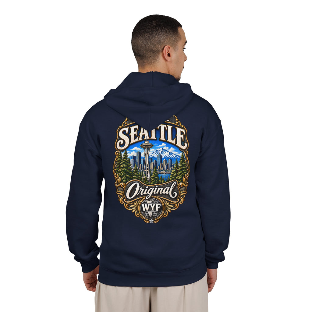 WYF Seattle Full-Zip Hoodie | Seattle Souvenir & Where You From Streetwear