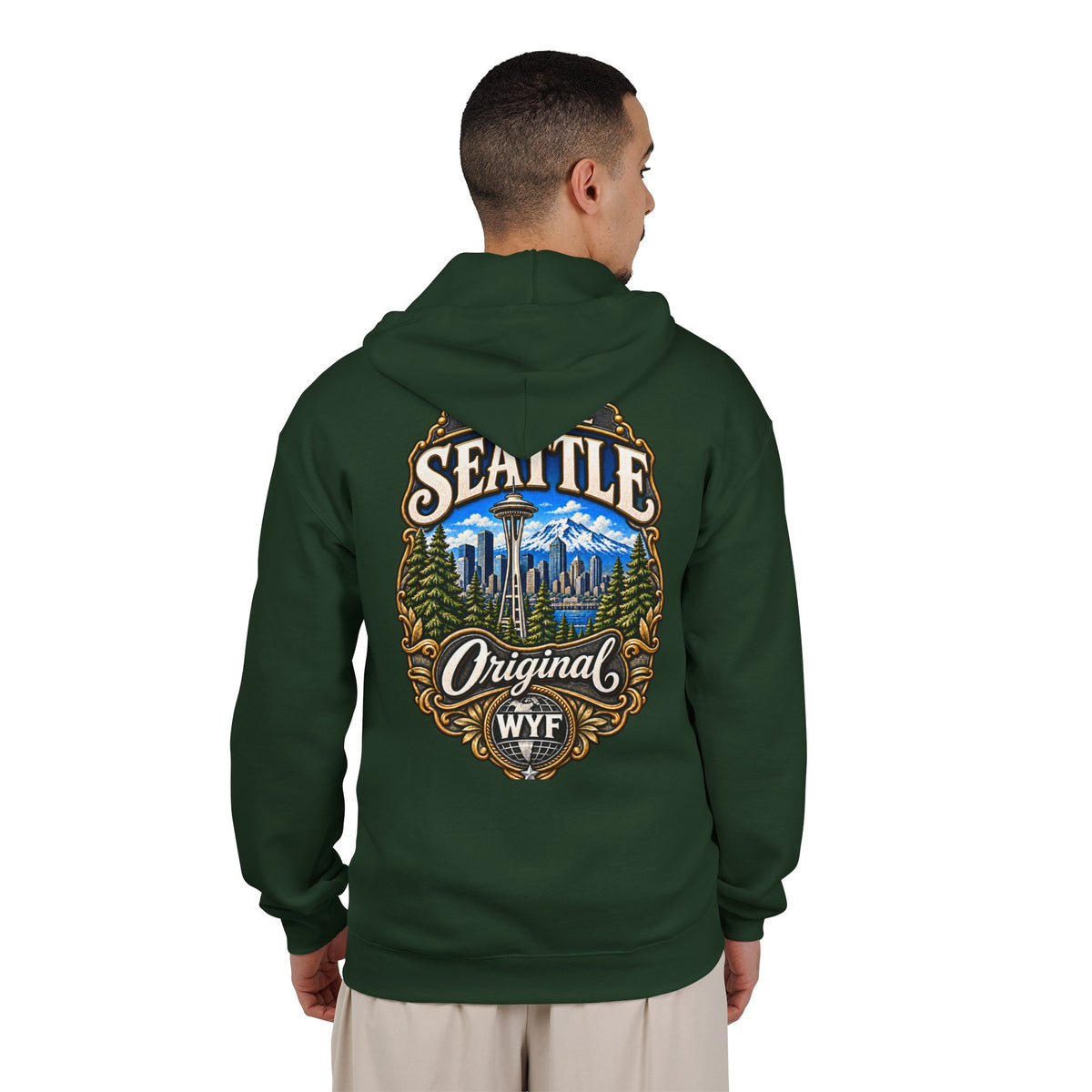 WYF Seattle Full-Zip Hoodie | Seattle Souvenir & Where You From Streetwear