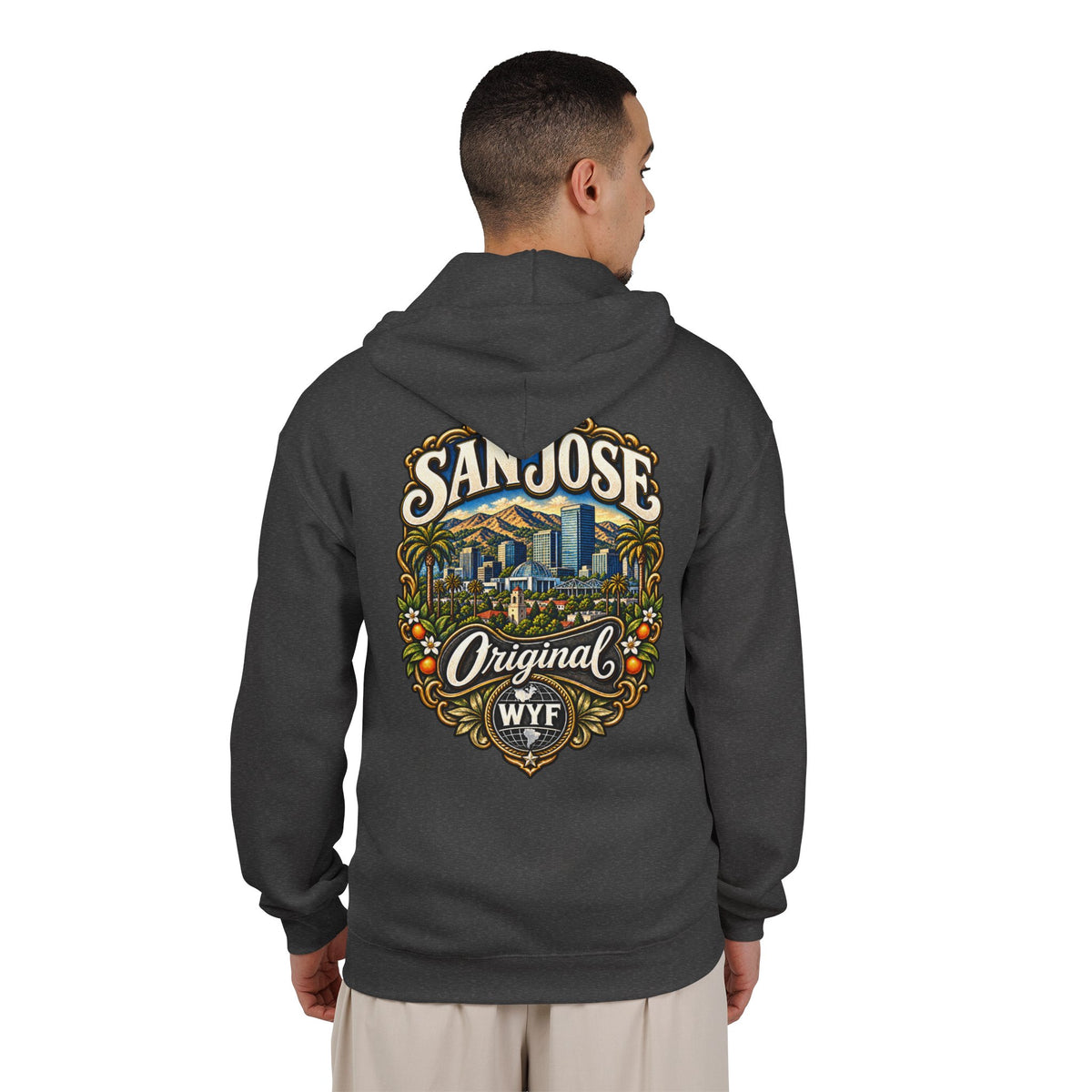 WYF San Jose Full-Zip Hoodie | San Jose Souvenir & Where You From Streetwear