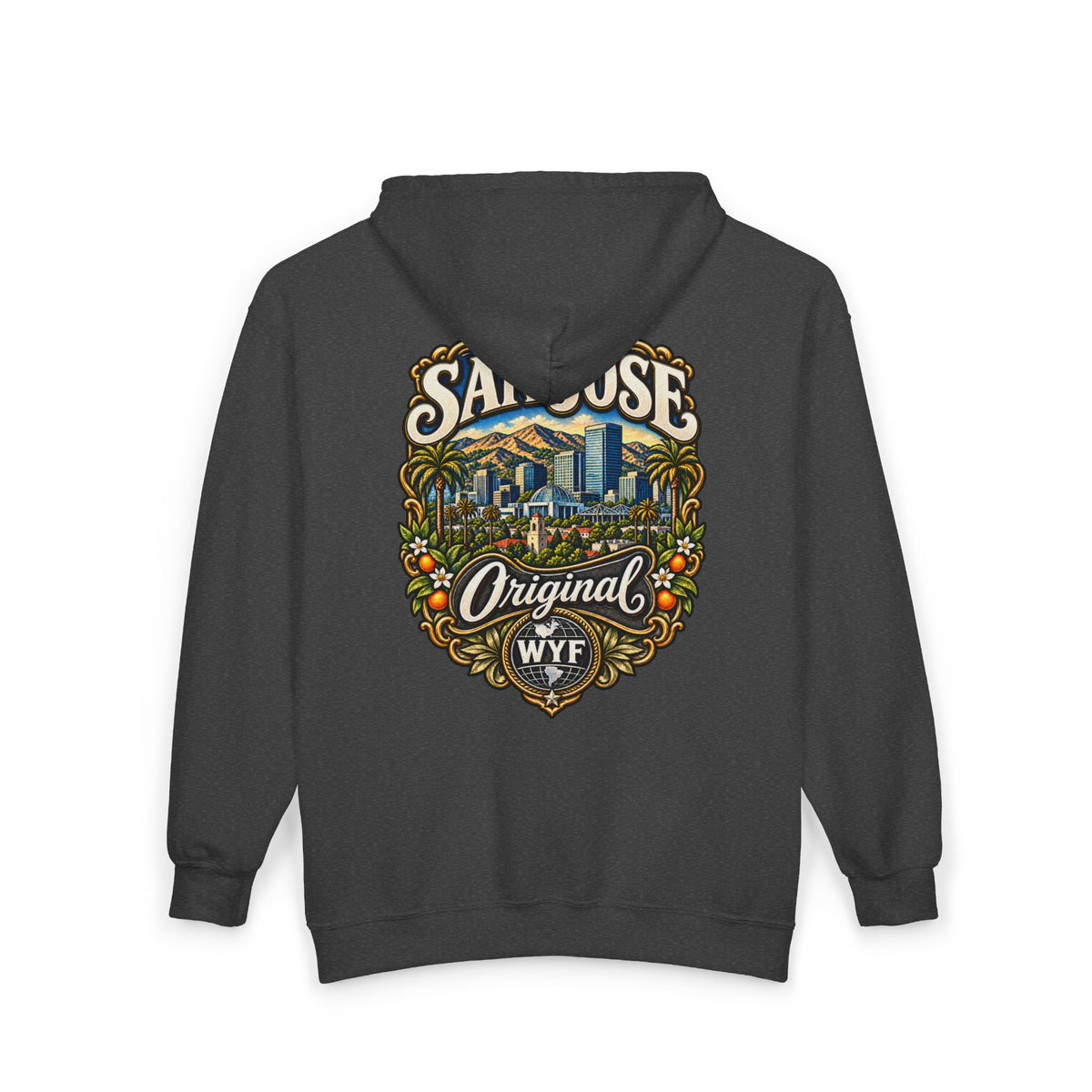 WYF San Jose Full-Zip Hoodie | San Jose Souvenir & Where You From Streetwear