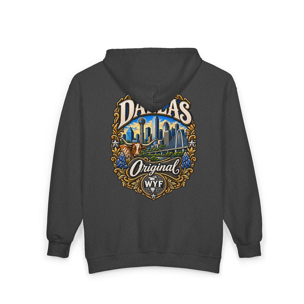 WYF Dallas Full-Zip Hoodie | Dallas Souvenir & Where You From Streetwear