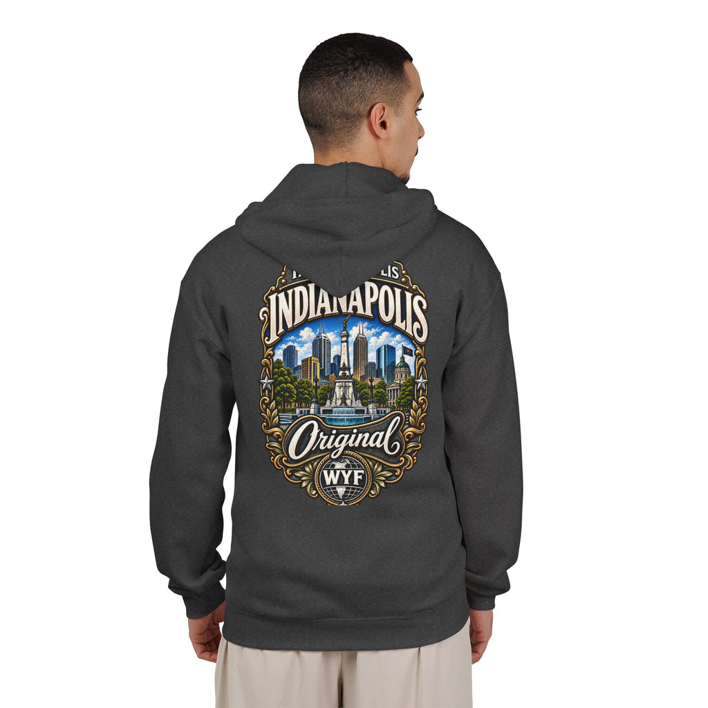 WYF Indianapolis Full-Zip Hoodie | Indianapolis Souvenir & Where You From Streetwear