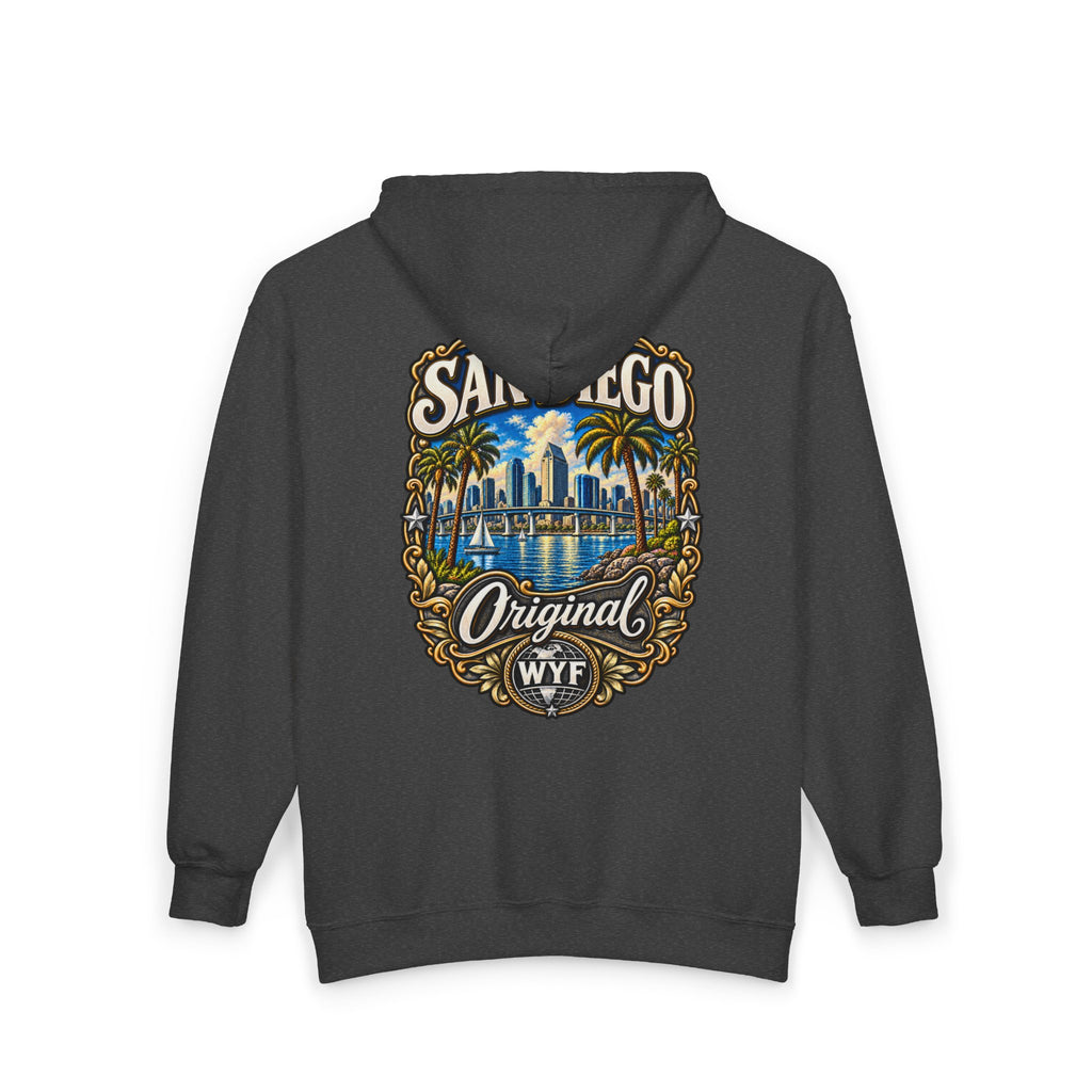 WYF San Diego Full-Zip Hoodie | San Diego Souvenir & Where You From Streetwear
