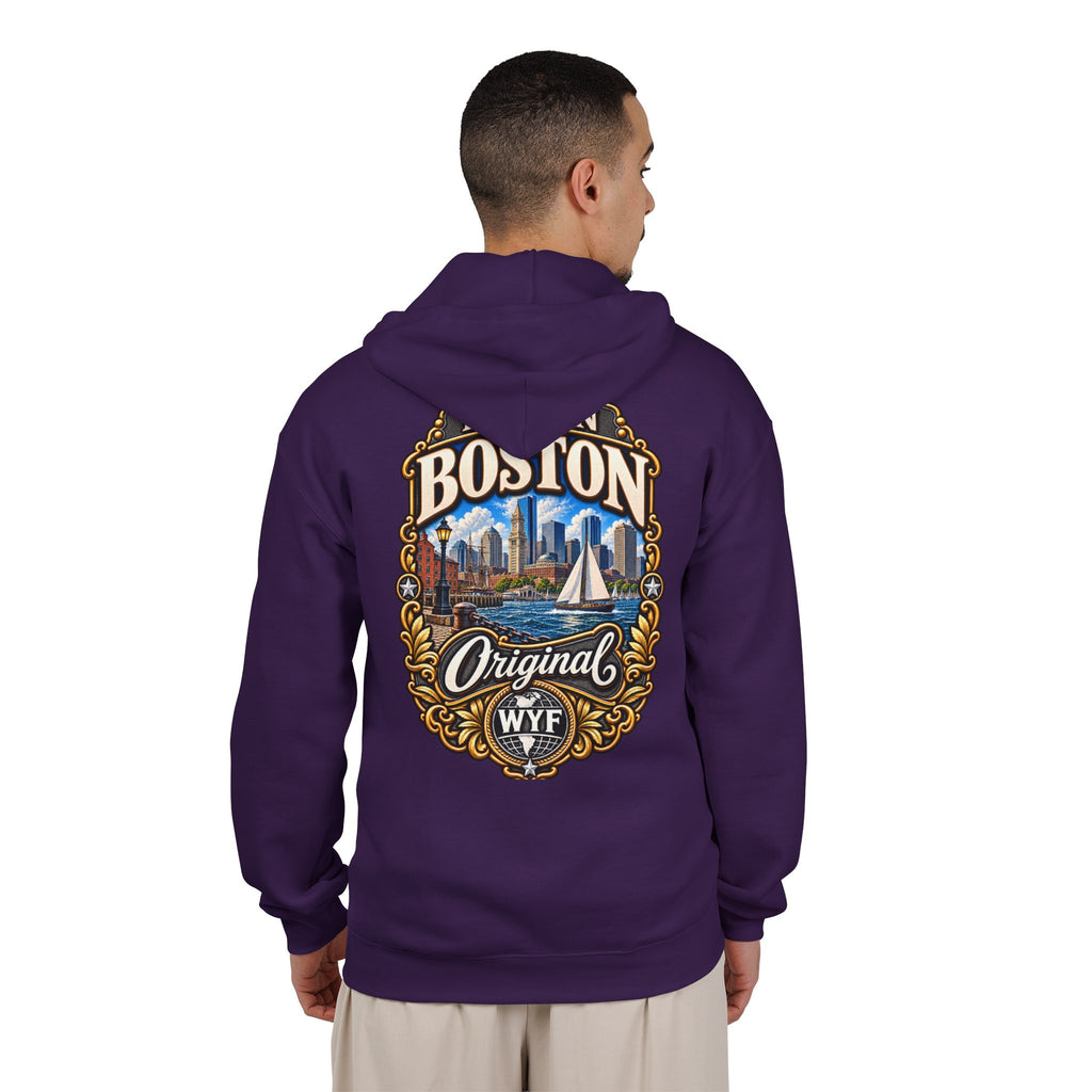 WYF Boston Full-Zip Hoodie | Boston Souvenir & Where You From Streetwear