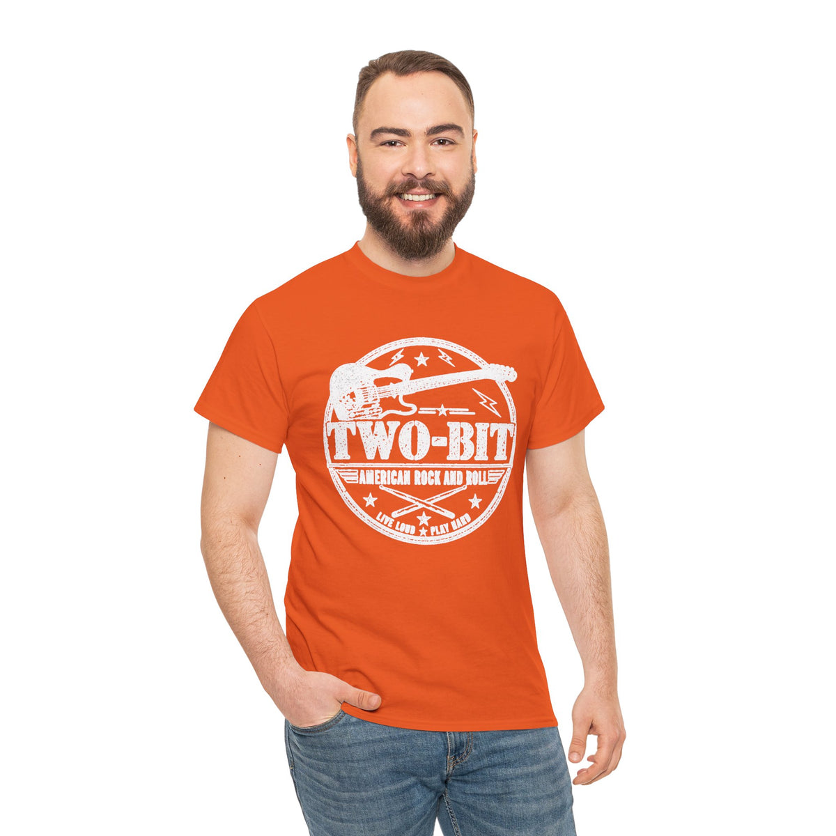 Two-Bit American Rock T-Shirt — Vintage Guitar Band Tee
