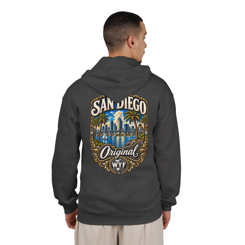 WYF San Diego Full-Zip Hoodie | San Diego Souvenir & Where You From Streetwear