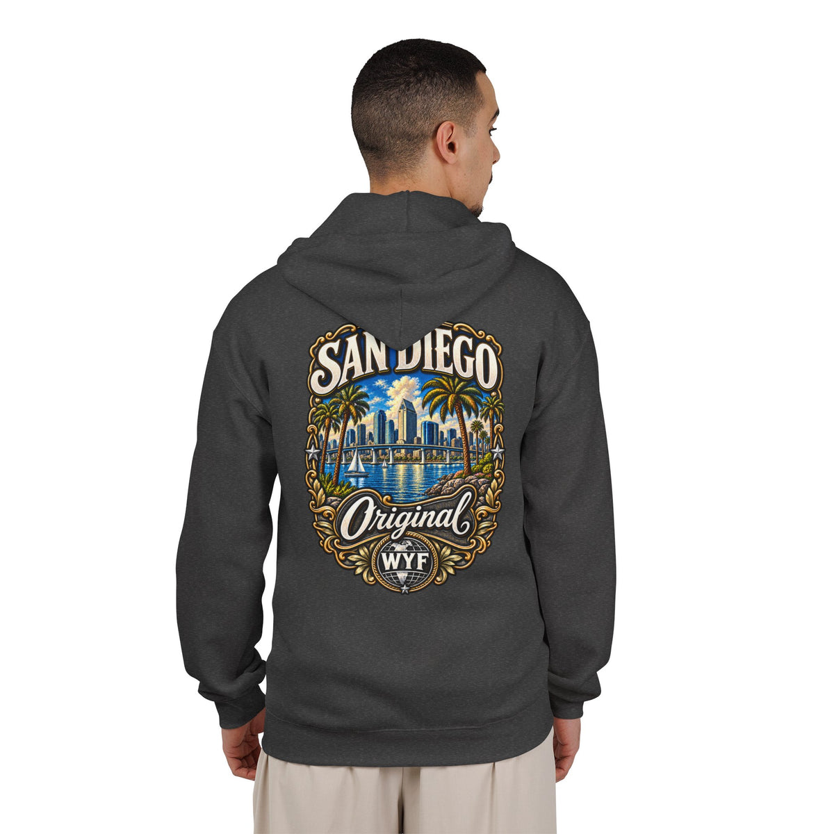 WYF San Diego Full-Zip Hoodie | San Diego Souvenir & Where You From Streetwear
