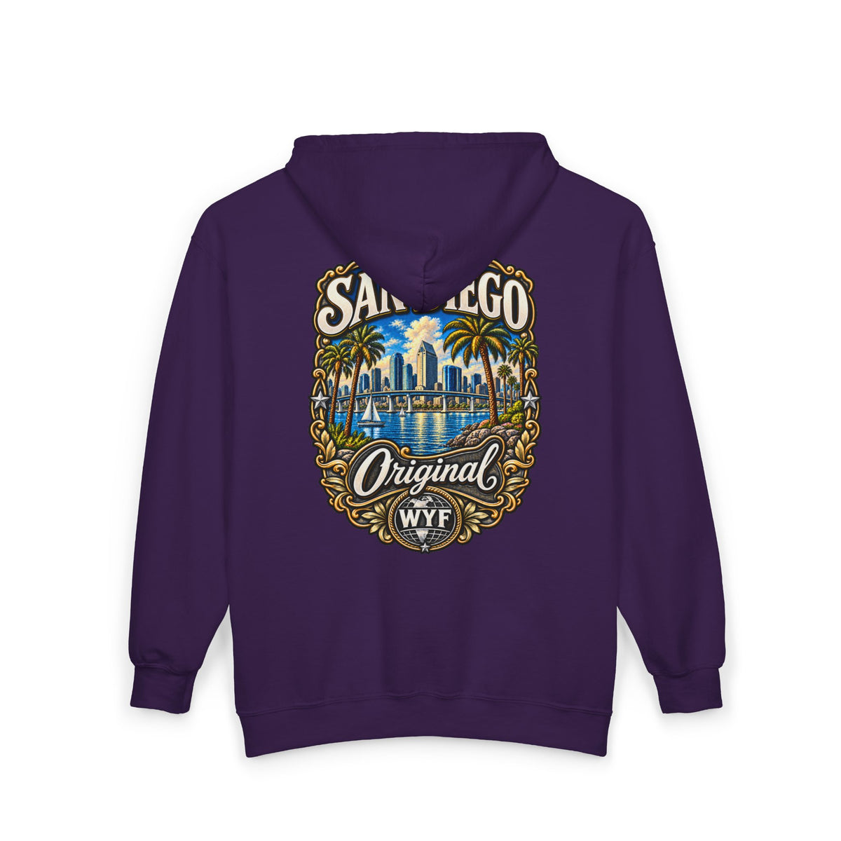 WYF San Diego Full-Zip Hoodie | San Diego Souvenir & Where You From Streetwear