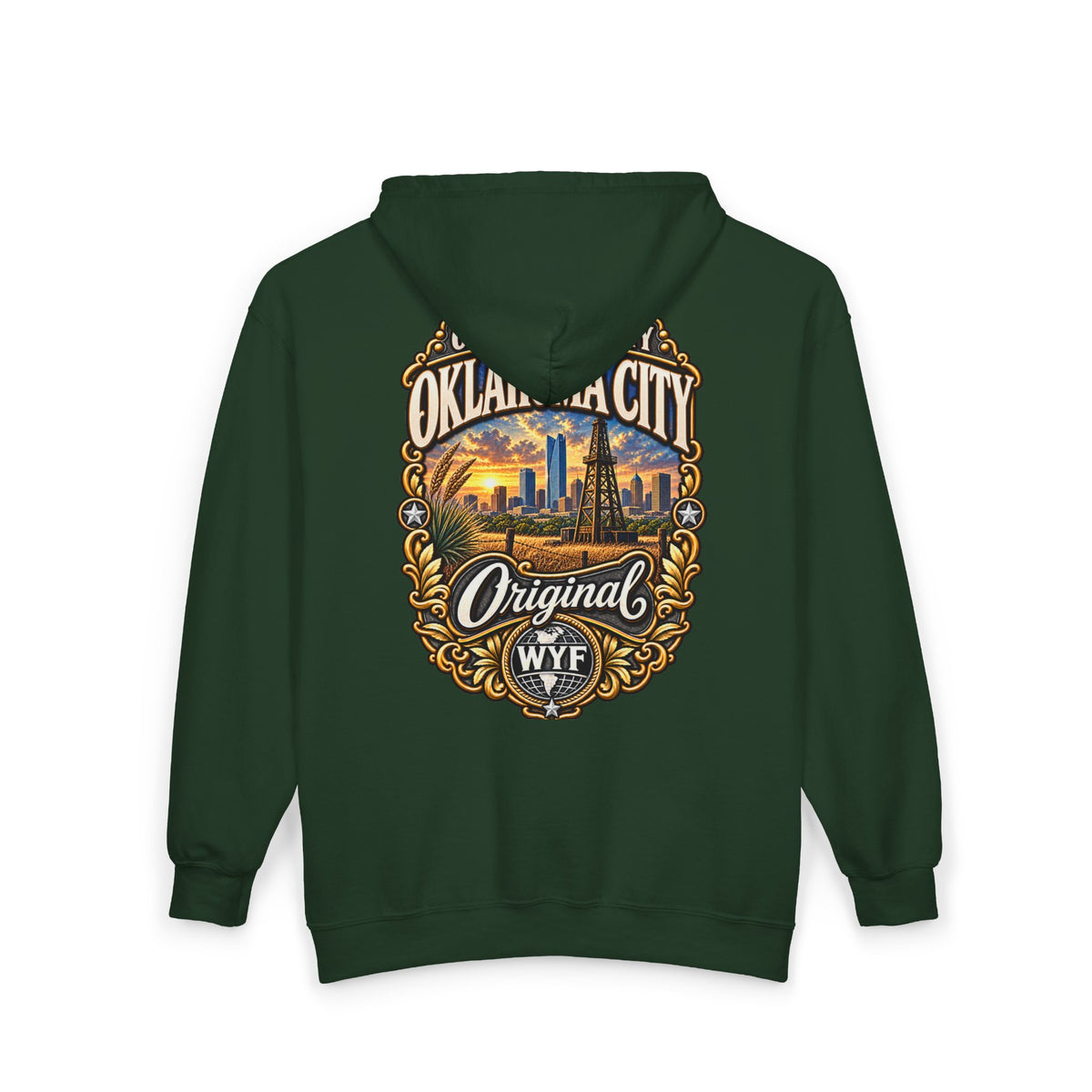 WYF Oklahoma City Full-Zip Hoodie | Oklahoma City Souvenir & Where You From Streetwear