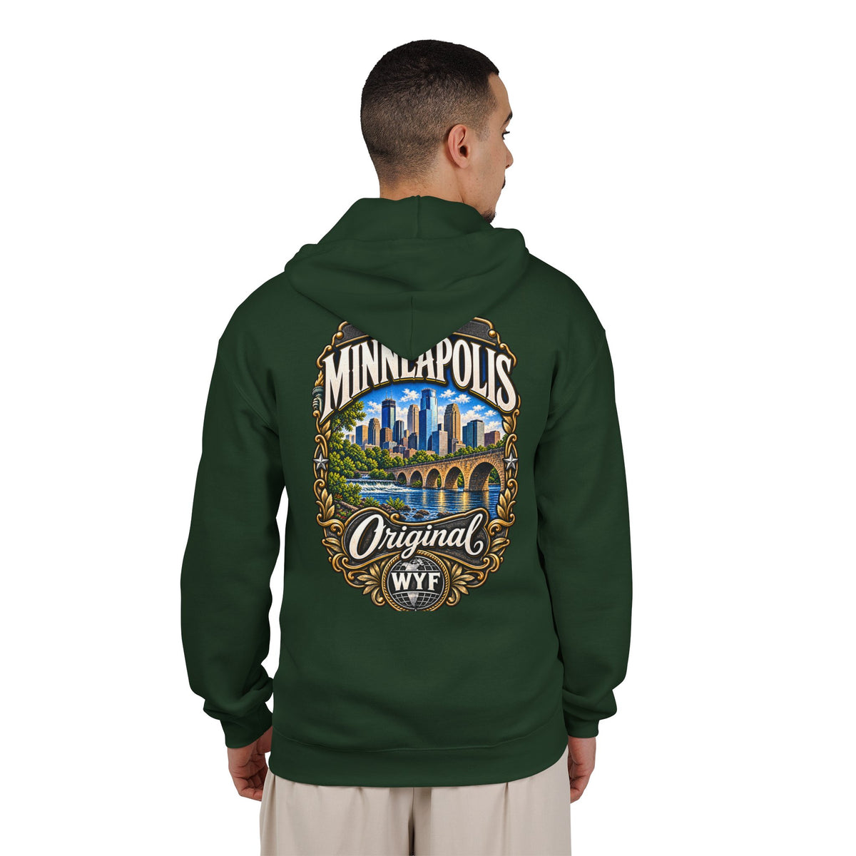 WYF Minneapolis Full-Zip Hoodie | Minneapolis Souvenir & Where You From Streetwear