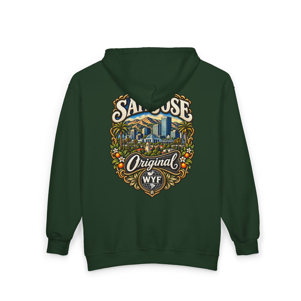 WYF San Jose Full-Zip Hoodie | San Jose Souvenir & Where You From Streetwear