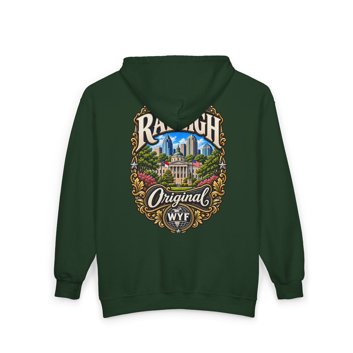 WYF Raleigh Full-Zip Hoodie | Raleigh Souvenir & Where You From Streetwear